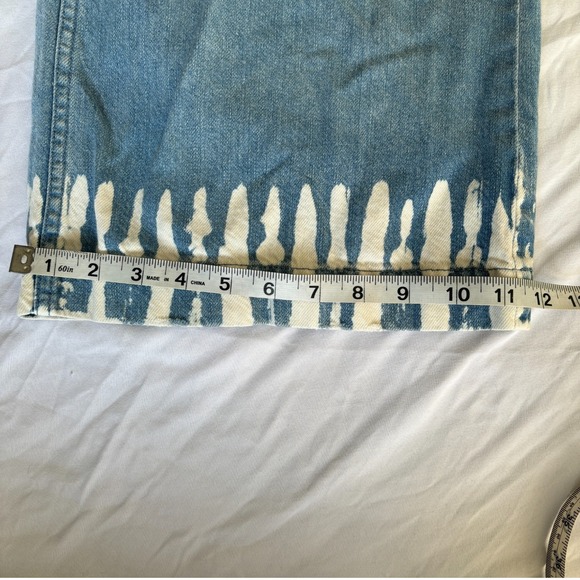 Pilcro and the Letterpress Denim Wide Leg Cropped Jeans Womens 25 Tie Dye Hem - Picture 5 of 6